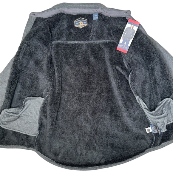 Freedom Foundry Men’s Textured Fleece Shirt Jacket M Button-Front Lined Gray NWT - Picture 3 of 8